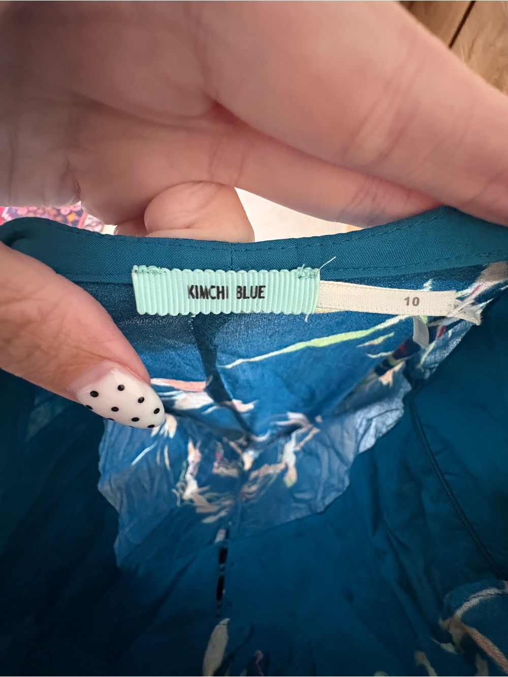 Kimchi Blue Teal Floral Button-Front Maxi Dress - Picture 4 of 4